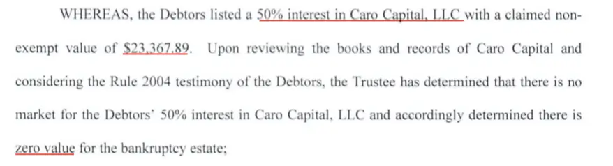 Caro Capital is worthless