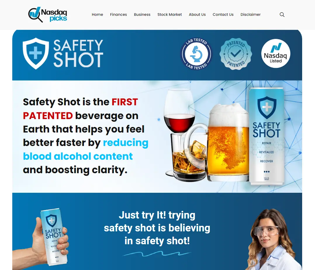 Nasdaq Picks promo for Safety Shot
